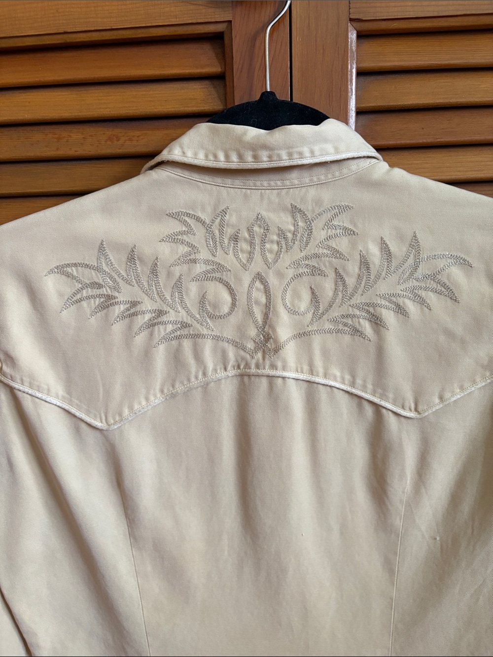 Ralph Lauren Light Cream Western Embroidered Snap-Front Shirt - Picture 6 of 7